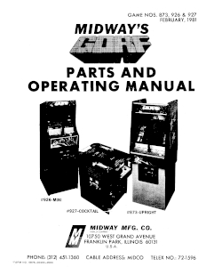 Gorf - Parts and Operating Manual