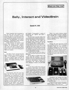 Where ae they now? Bally, Interact and VideoBrain