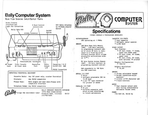 Bally Computer System Specifications Brochure (Size-Reduced)