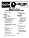 Bally Computer System Specifications Brochure