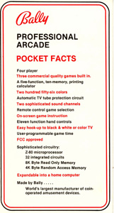 Bally Professional Arcade Pocket Facts