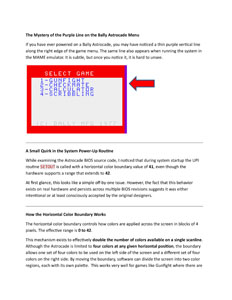 The Mystery of the Purple Line on the Bally Astrocade Menu