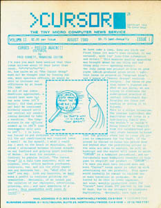 CURSOR 2, no. 1 (August 1980): 49-56.