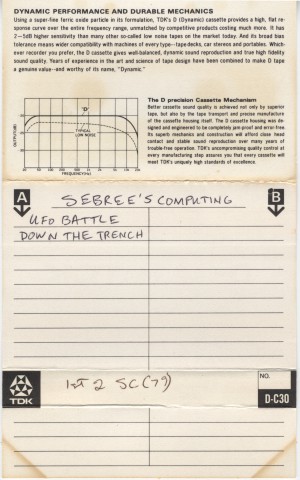 UFO Battle and Down The Trench by Seebree's Computing (Tape Insert)